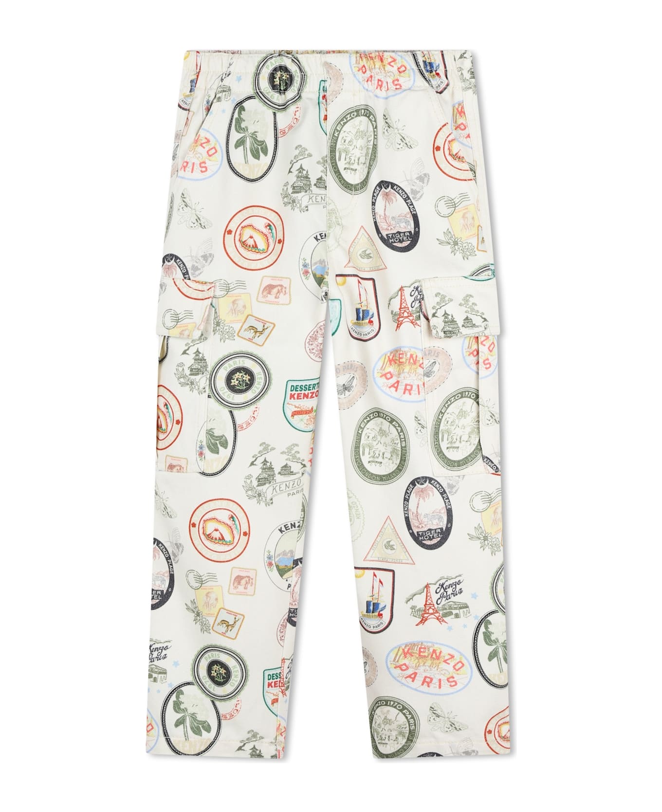 Kenzo Kids Cargo With Print - White ボトムス