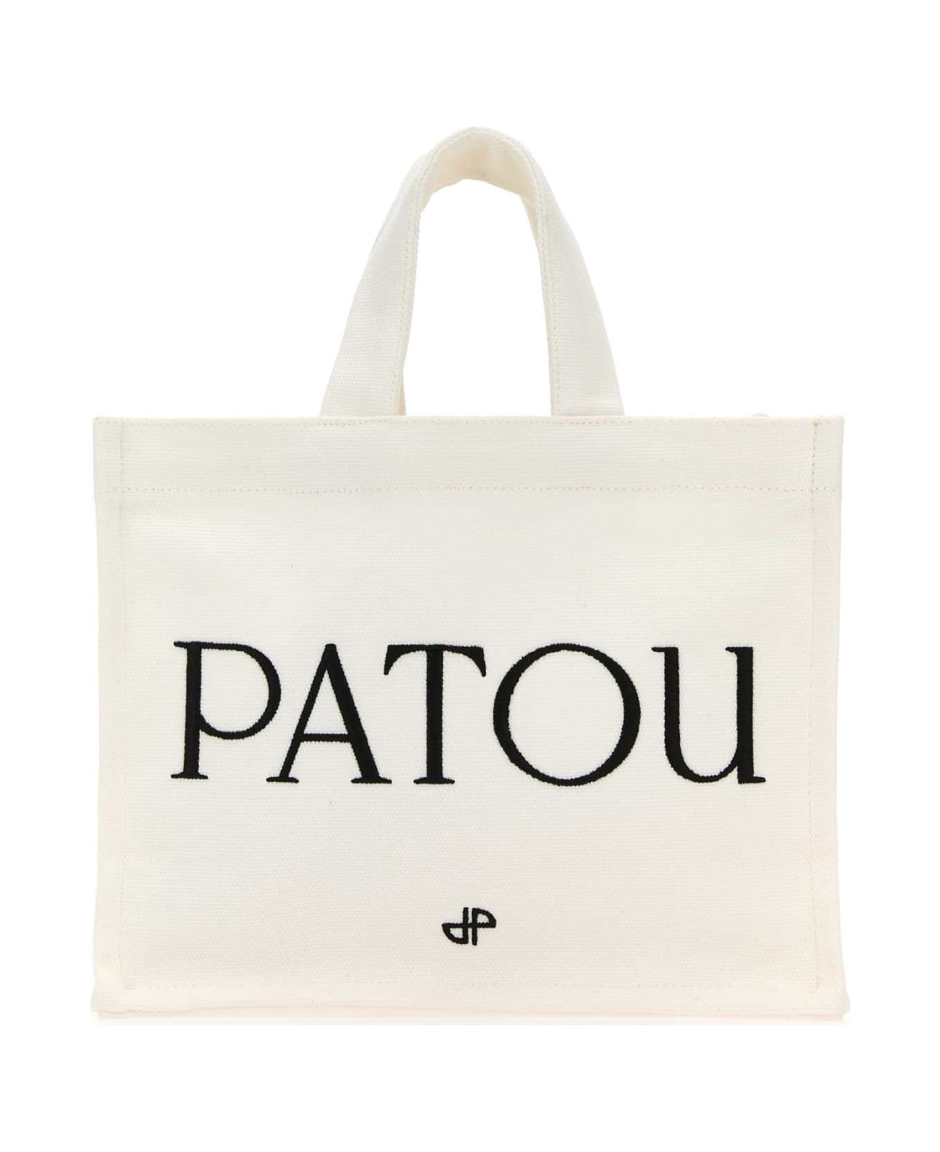 Patou White Canvas Small Tote Patou Shopping Bag - WHITE