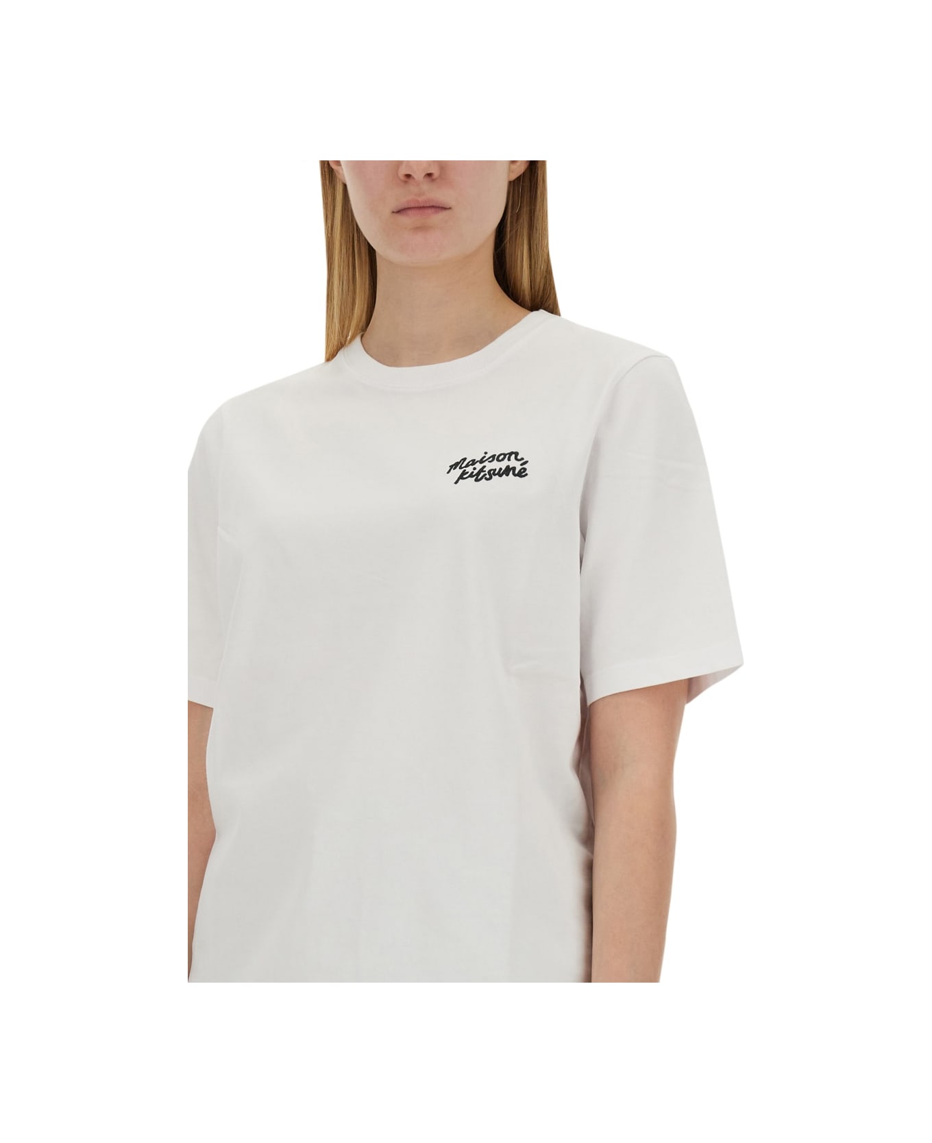 Maison Kitsuné T-shirt With Logo - WHITE Tシャツ