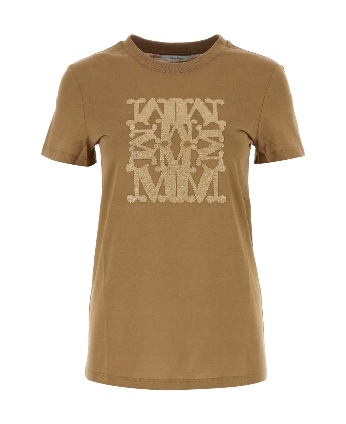 Max Mara Camel Cotton Taverna T-shirt - ARGILLA Tシャツ