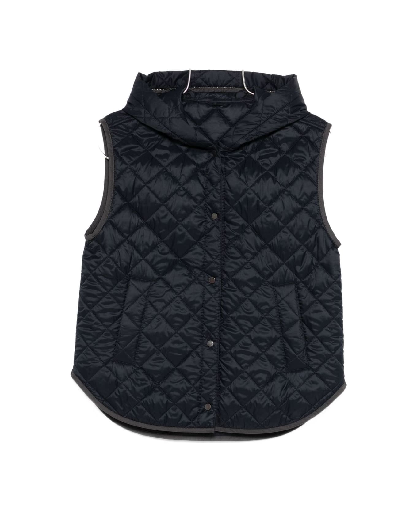 Brunello Cucinelli Quilted Nylon Down Vest - Blue