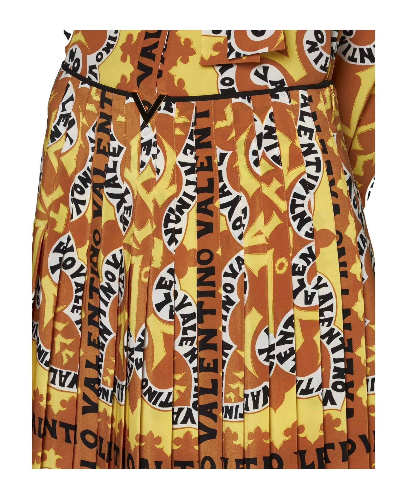 Valentino Bandana Print Silk Skirt - Orange