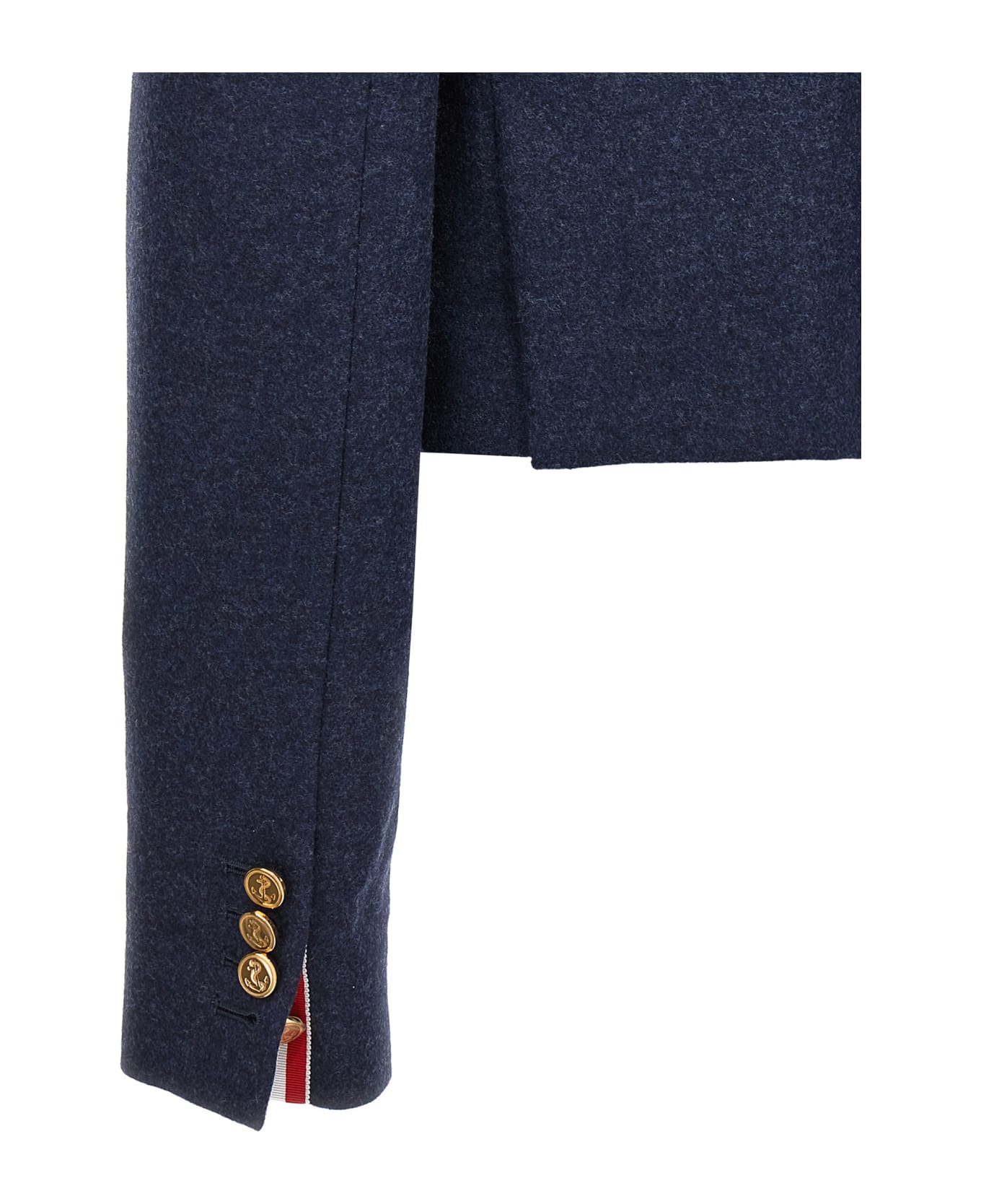 Thom Browne Cropped Flannel Jacket - Blue ブレザー