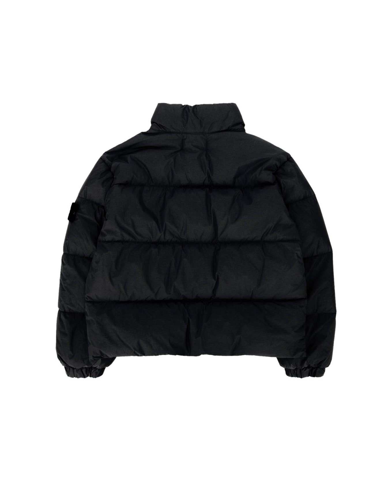 Stone Island Compass-motif Zipped Jacket - BLACK コート＆ジャケット