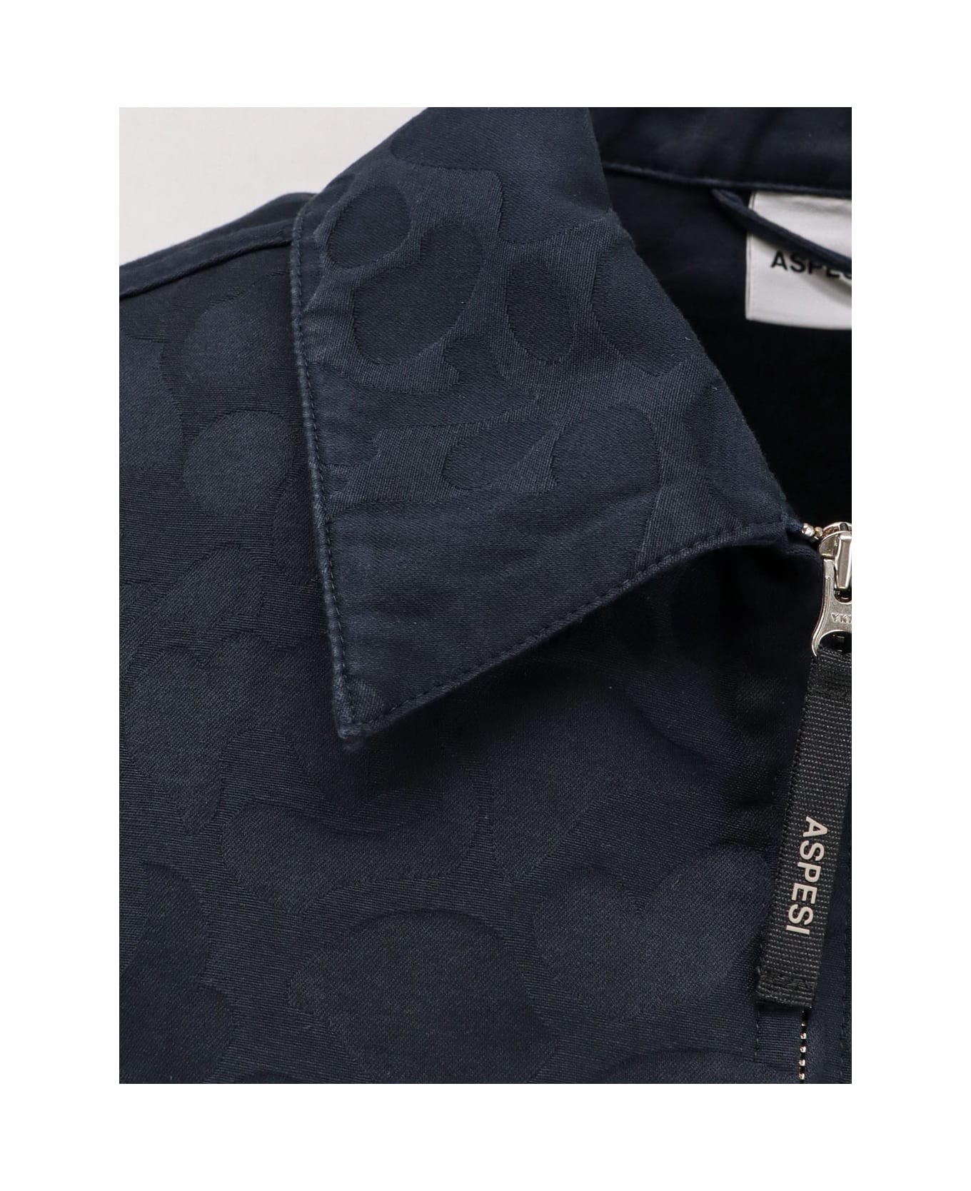 Aspesi Cotton Jacket With Jacquard Motif - Blue