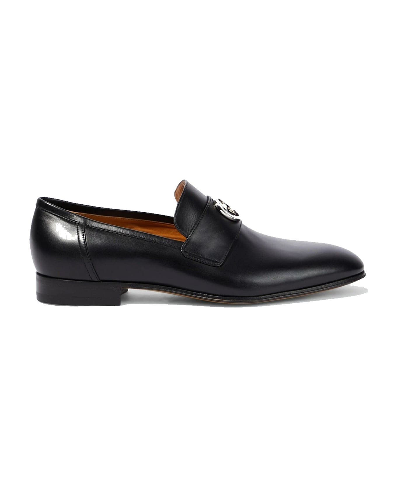 Gucci Interlocking G Leather Loafers - Black ローファー＆デッキシューズ