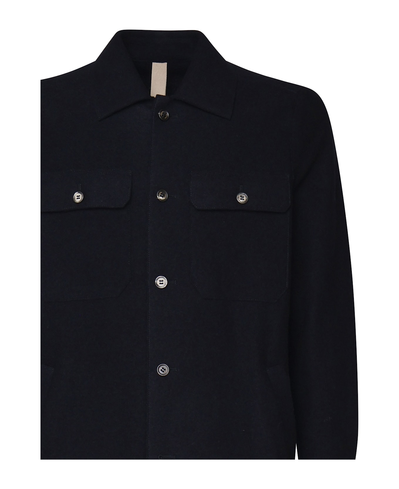 Eleventy Over Shirt In Wool - Blue