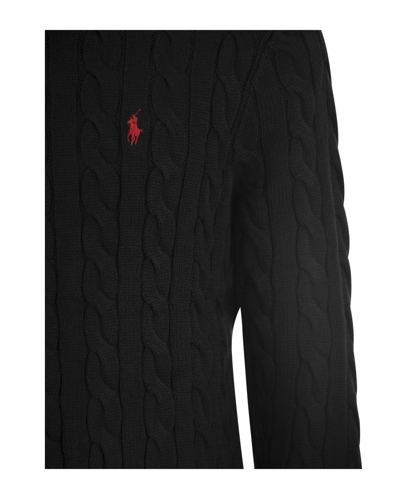 Polo Ralph Lauren Plaited Cotton Jersey - Black