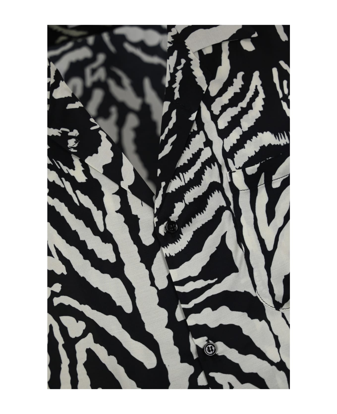 Amaranto Zebra-print Viscose Shirt - Nero