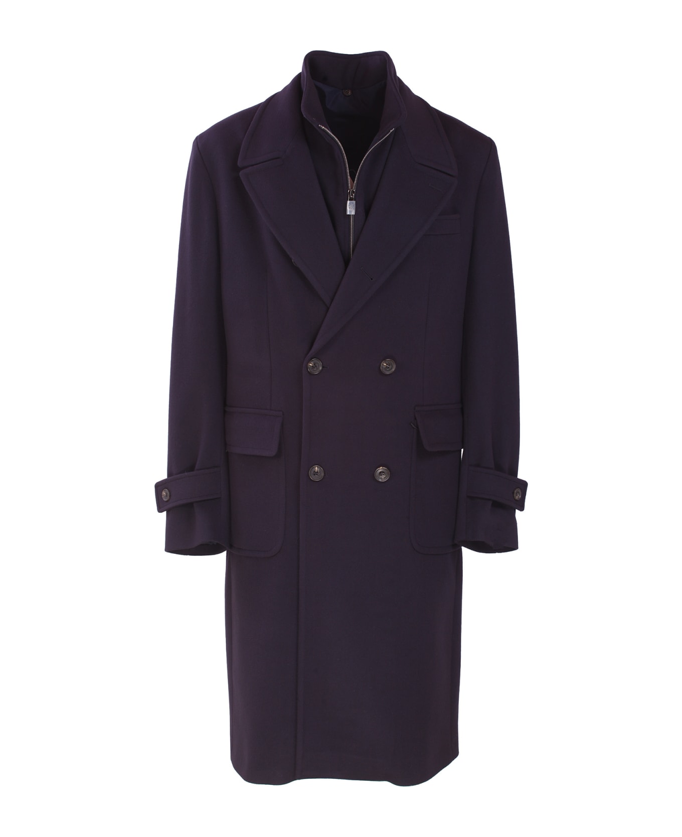 Corneliani Double-breasted wool coat - Blu