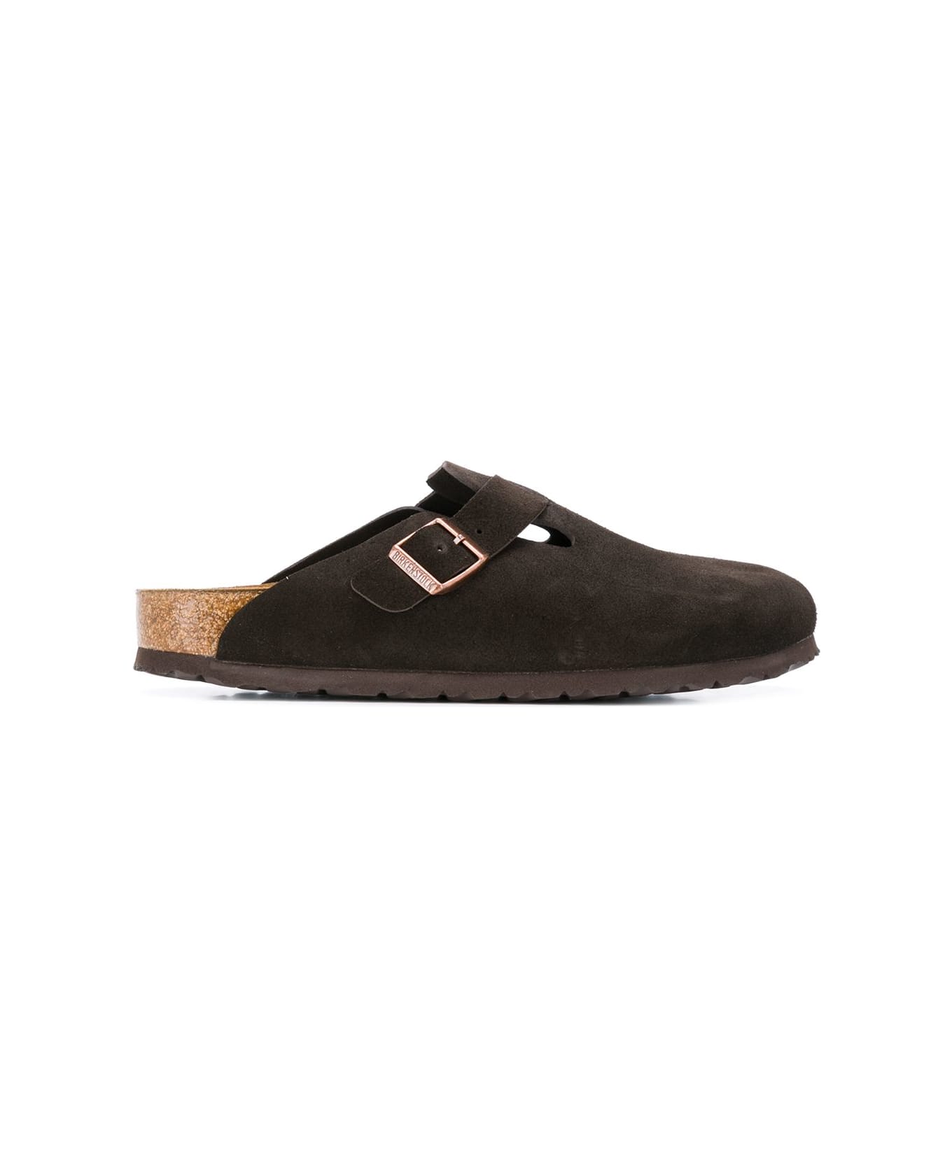 Birkenstock Boston Suede Leather Slippers - Brown