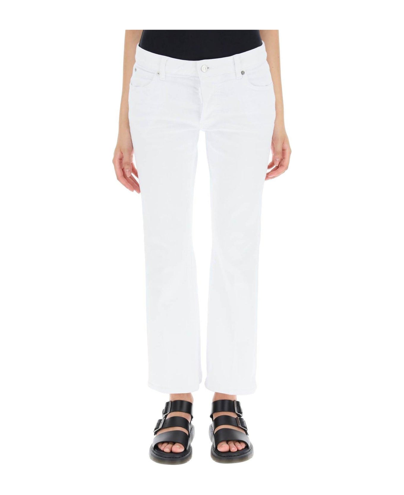 Dsquared2 Bootcut High-waist Cropped Trousers - BIANCO
