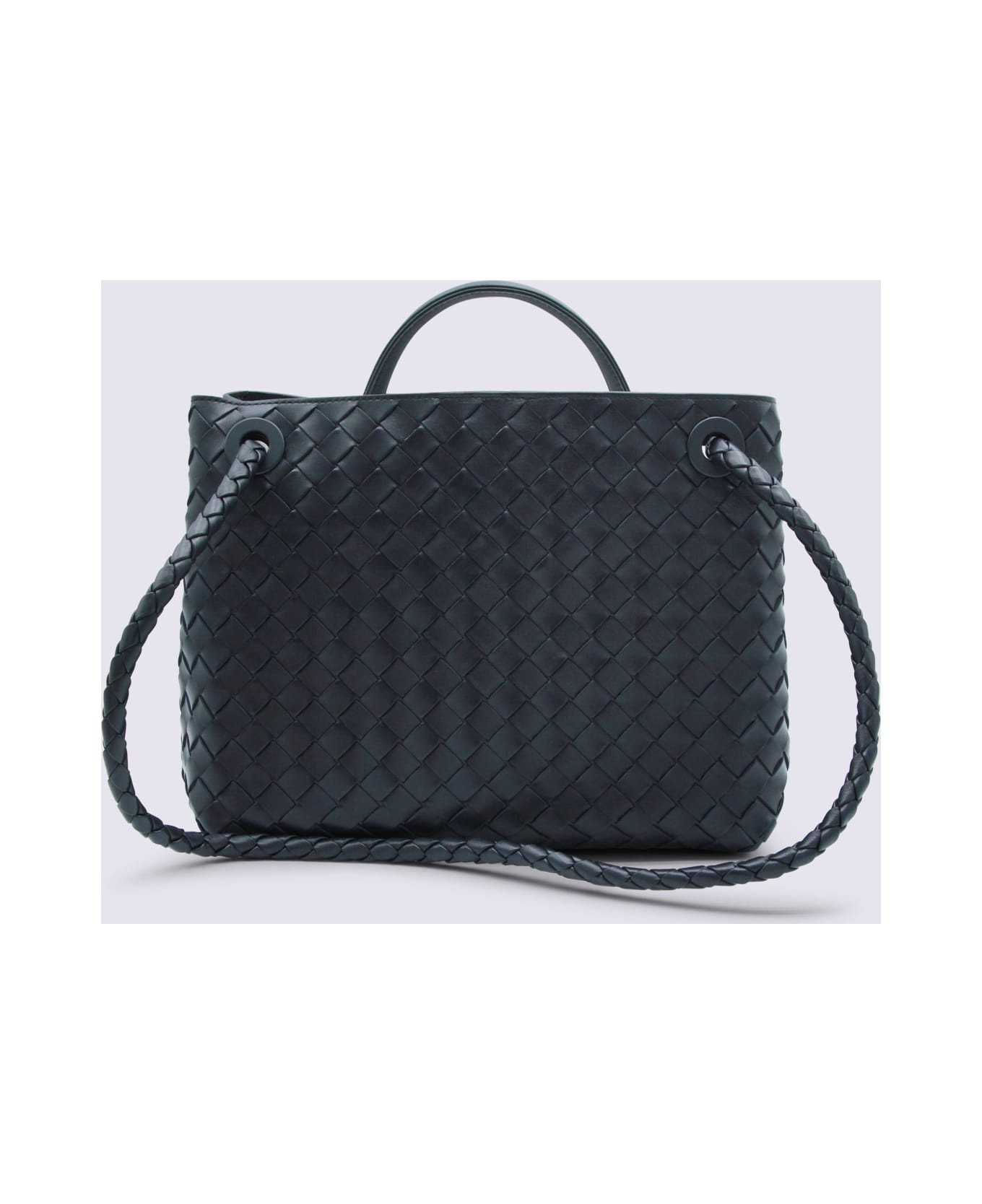 Bottega Veneta Black Leather Andiamo Top Handle Bag - NOCTURNAL-M.BRNOCT