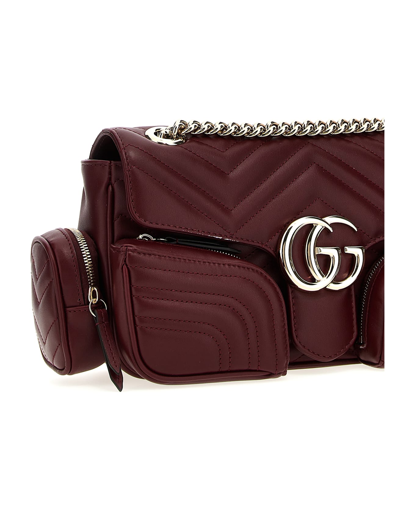 Gucci 'marmont' Small Shoulder Bag - Bordeaux