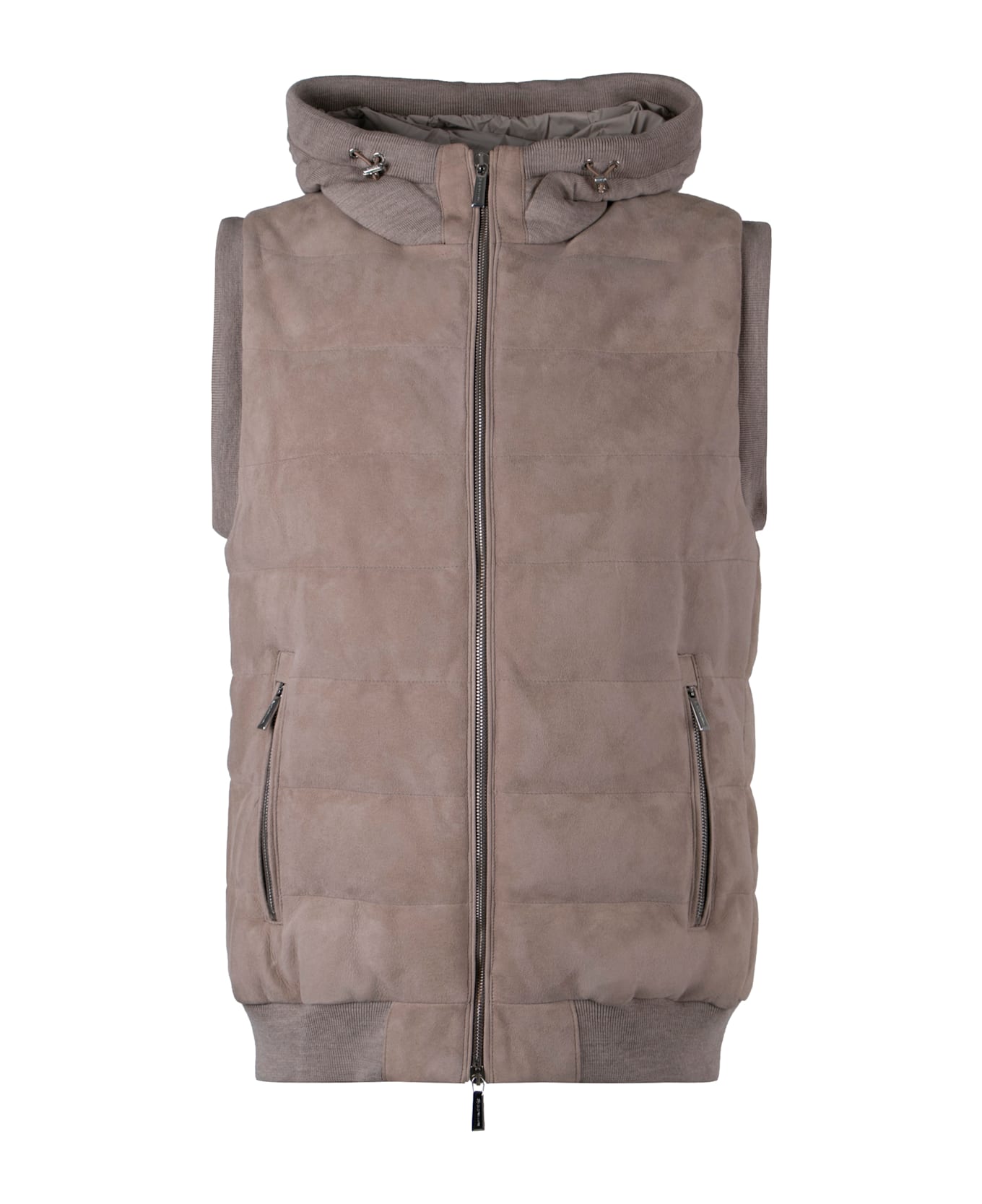Moorer Vermeer Hooded Bodywarmer - Sand