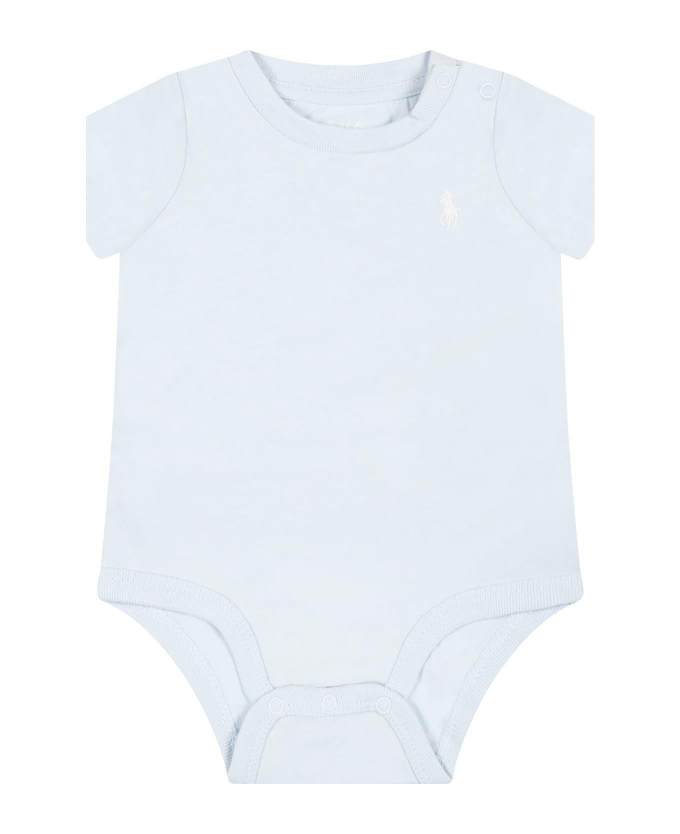 Ralph Lauren Light-blue Body For Baby Boy With Pony Logo - Light Blue
