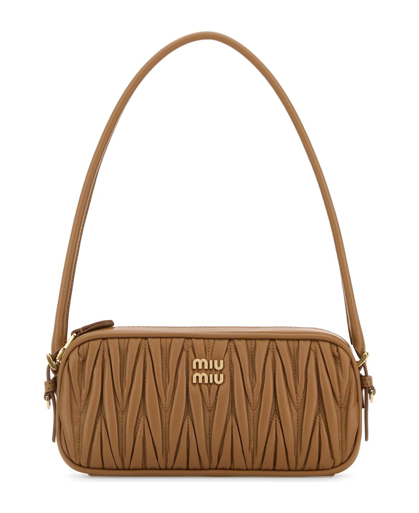 Miu Miu Camel Leather Shoulder Bag - CARAMEL