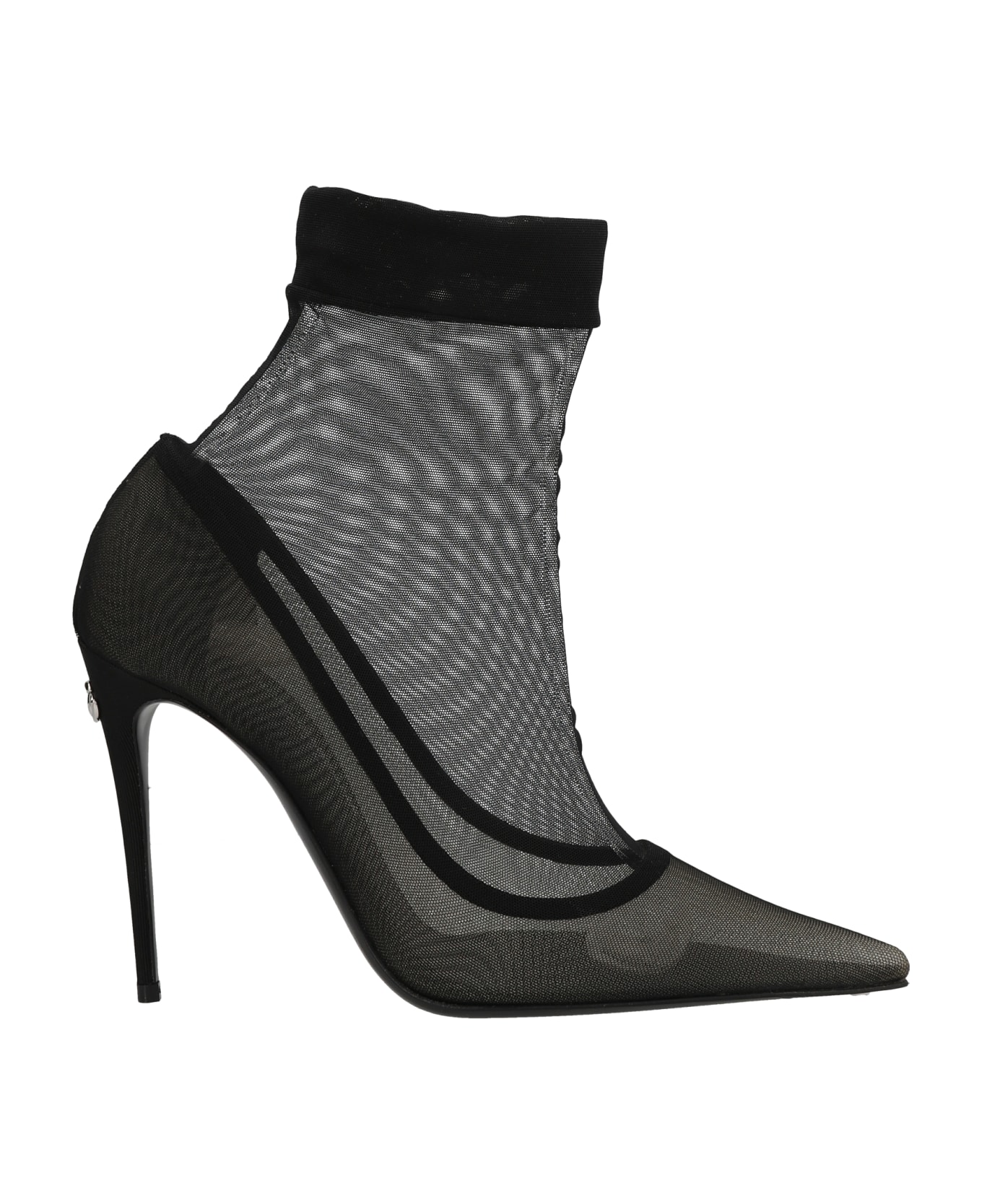 Dolce & Gabbana Logo Mesh Ankle Boots - Black  