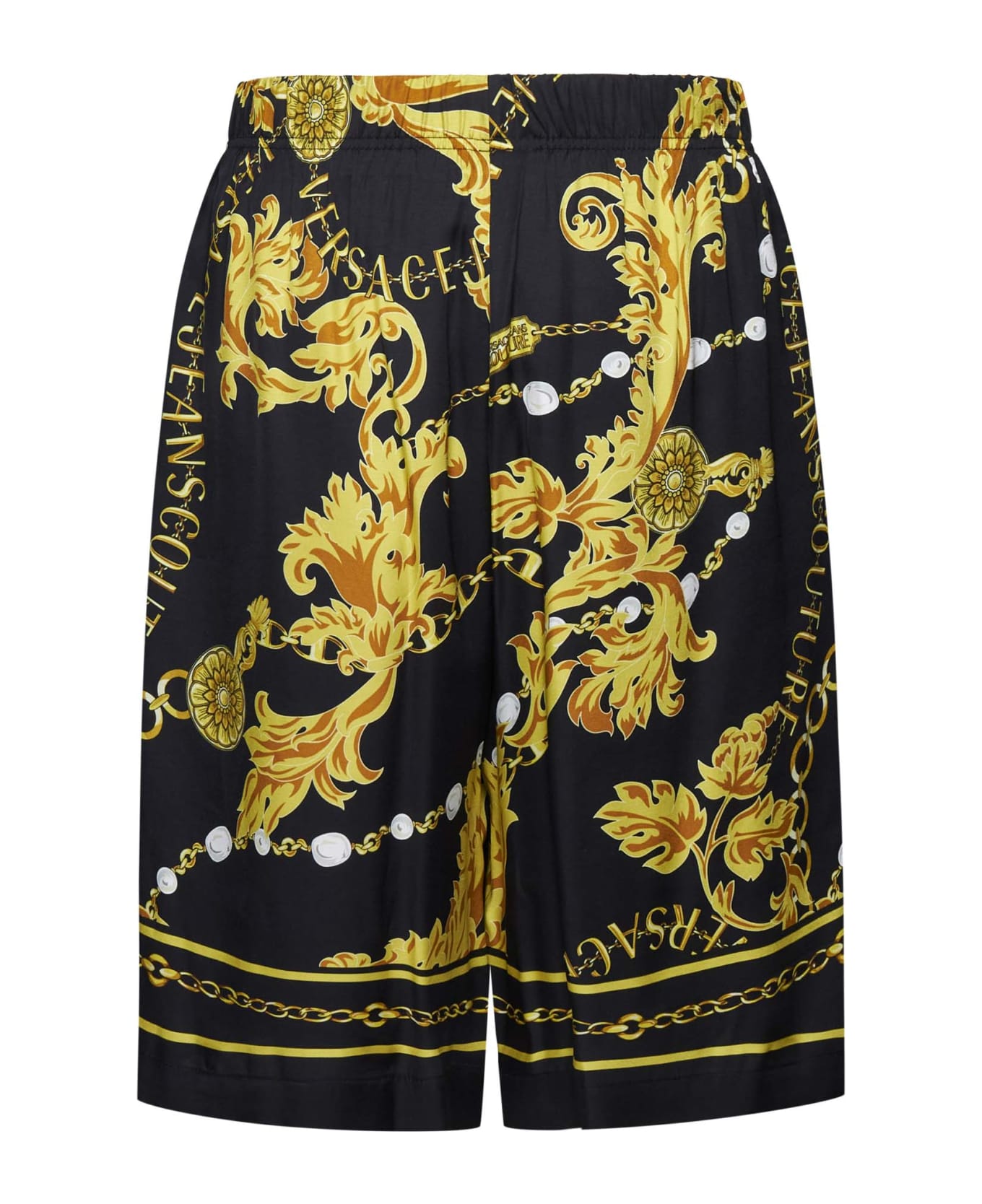 Versace Jeans Couture Chain Couture Bermuda Shorts - Black gold ショートパンツ