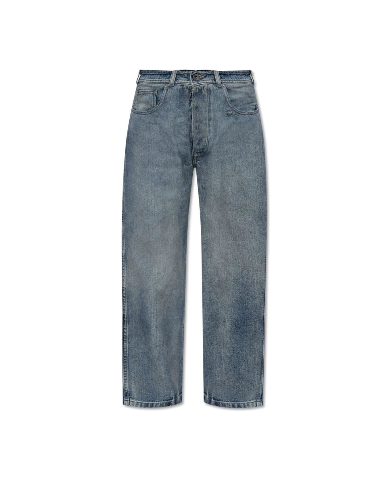 Maison Margiela Distressed High-waist Jeans - Blue