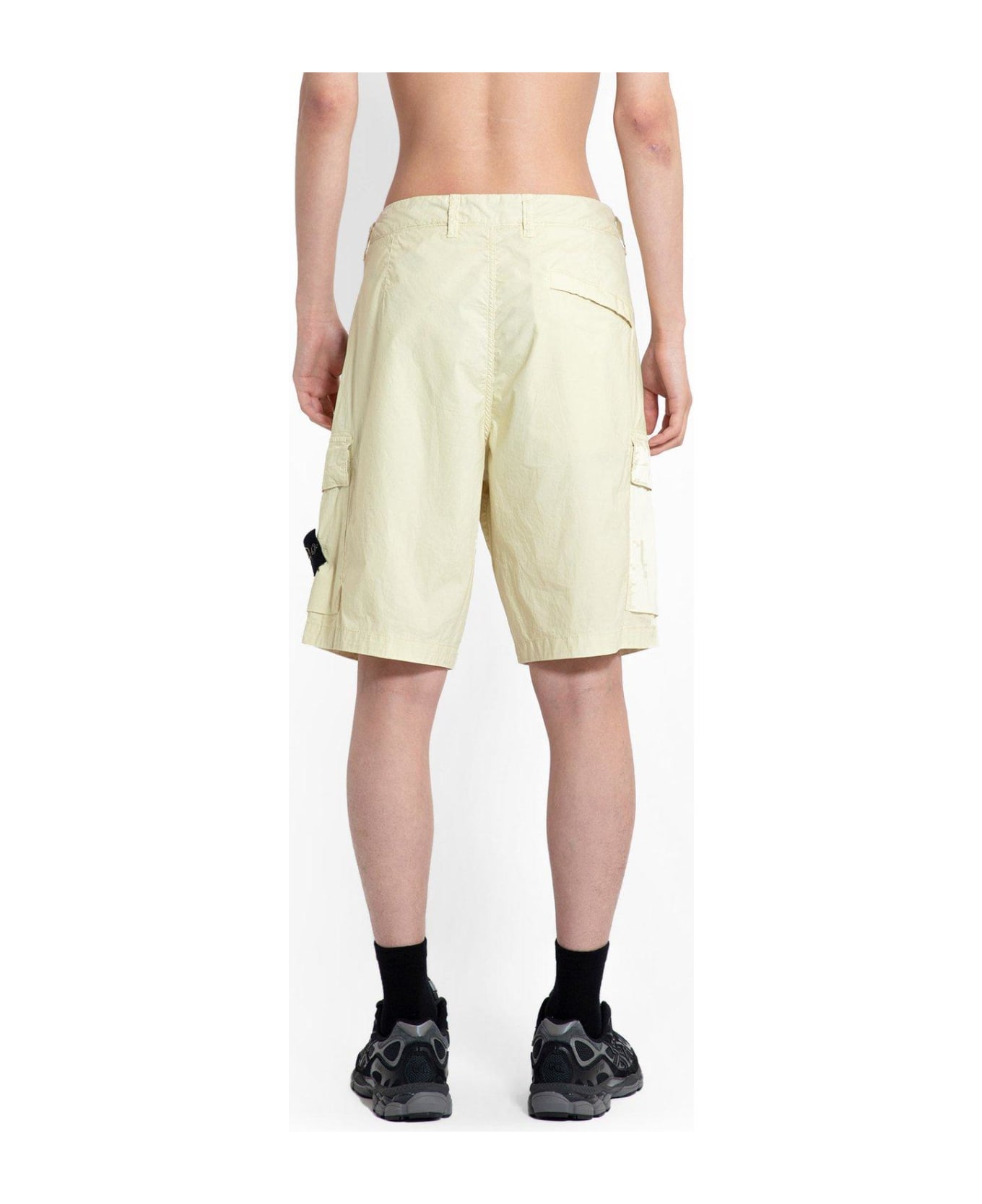 Stone Island Logo Patch Bermuda Shorts - Nero