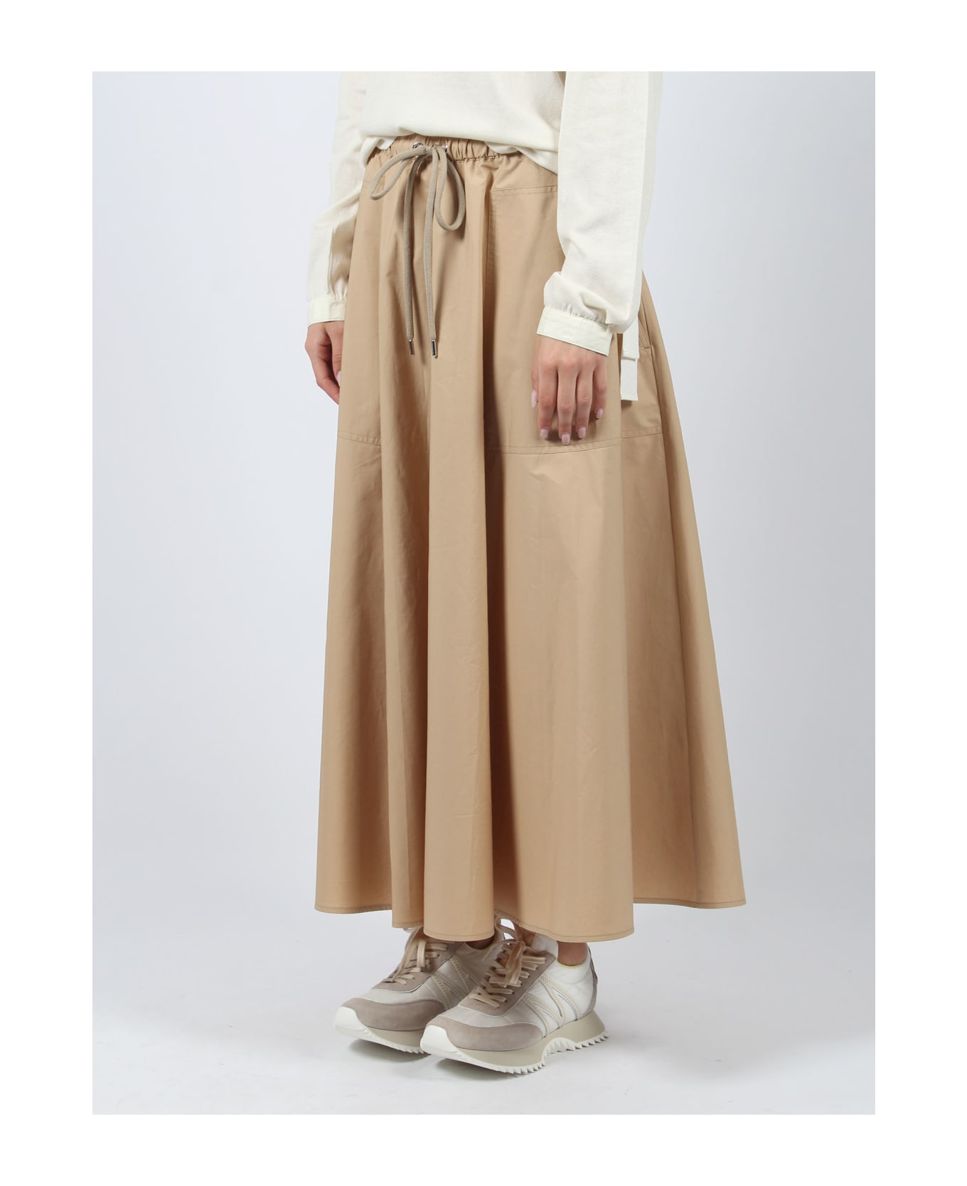 Moncler Poplin Maxi Skirt - Nude & Neutrals
