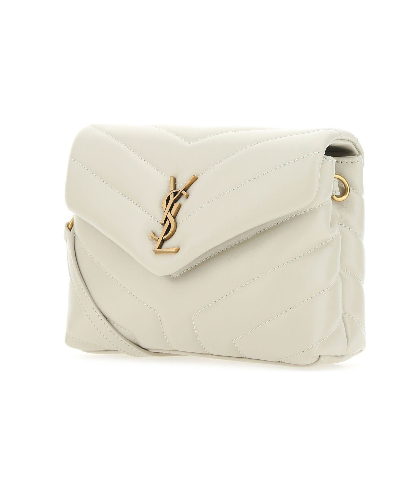 Saint Laurent Loulou Toy Crossbody Bag - White