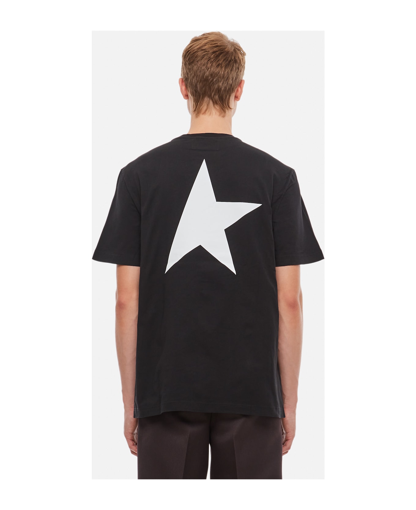 Golden Goose Black T-shirt With Logo - Black/white