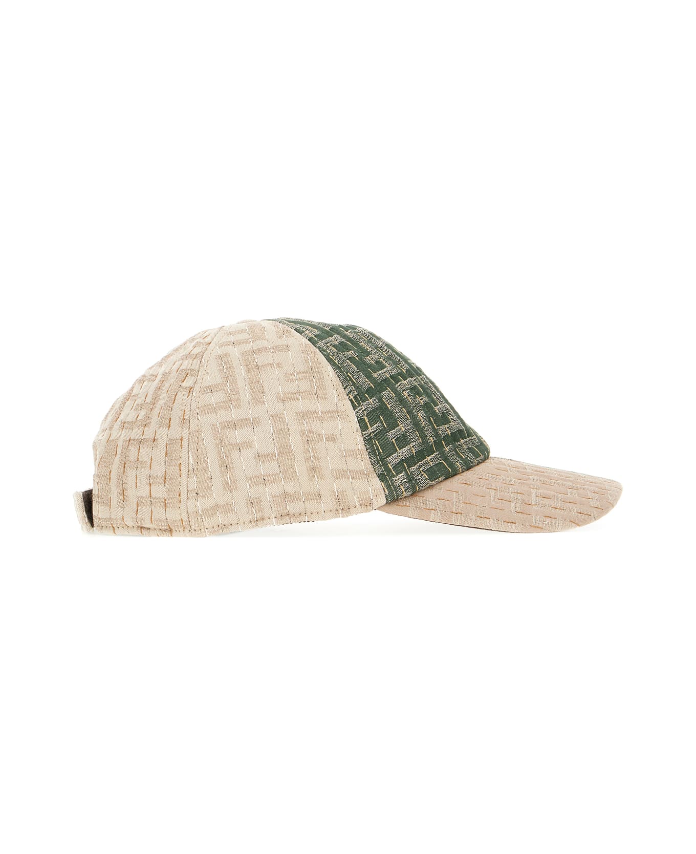 Fendi Embroidered Cotton Blend Baseball Cap - BEIGE