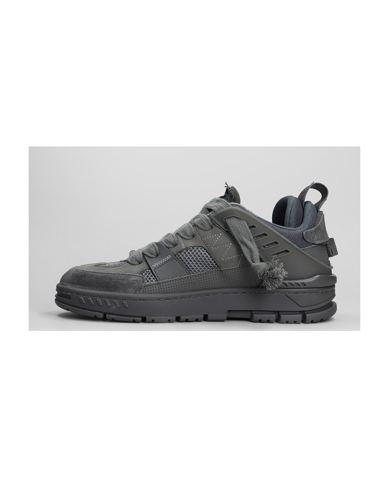 Axel Arigato Area Patvhwork Sneakers In Grey Suede And Fabric - Grigio