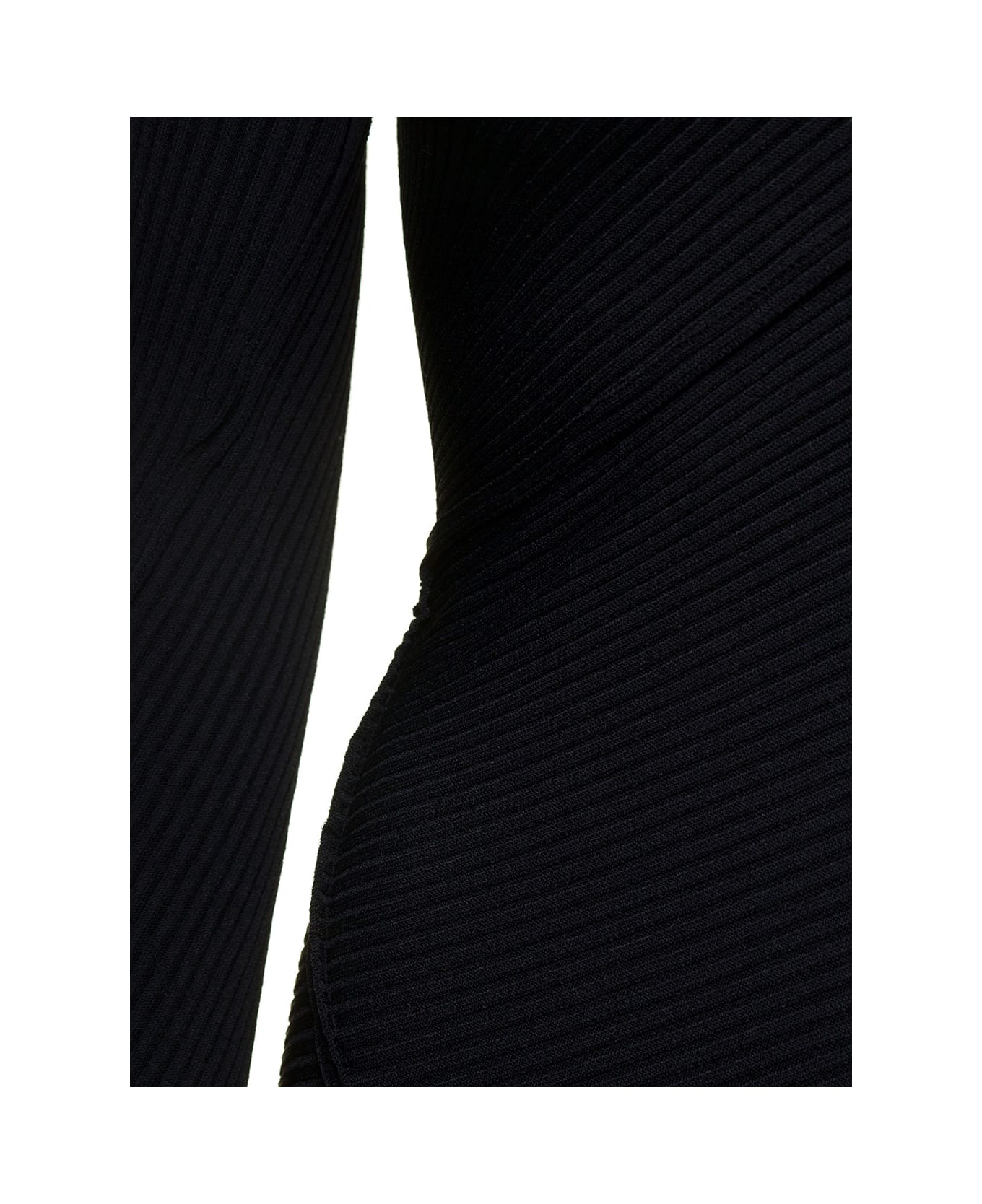 Balenciaga Black Mini One-shoulder Dress With Asymmetric Motif In Viscose Woman - Black