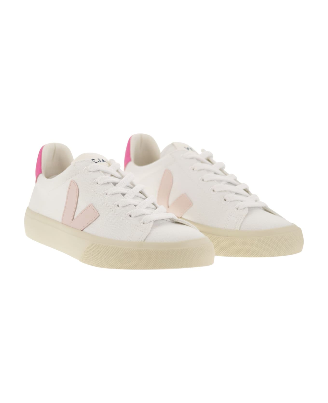 Veja Chromefree Leather Trainers - White/pink