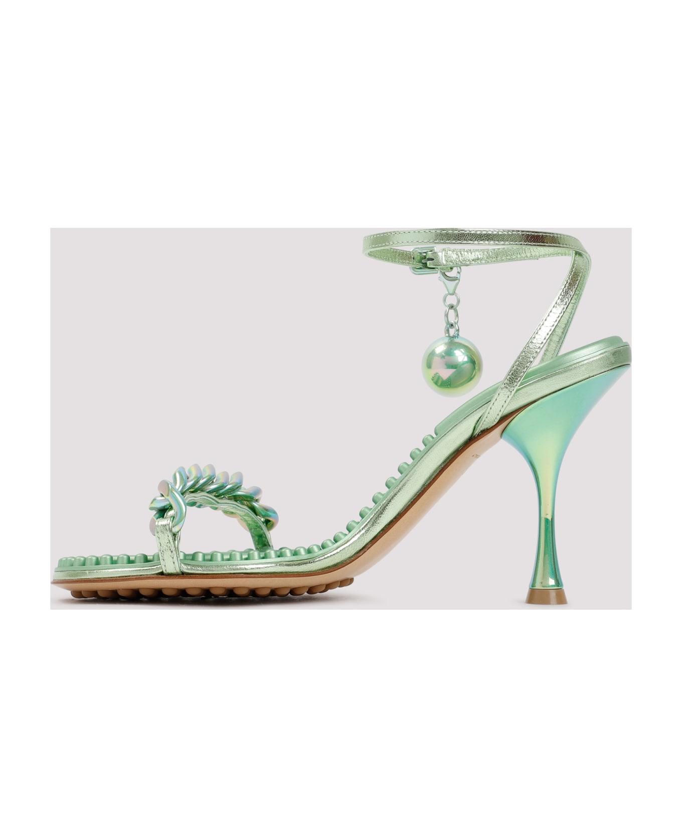 Bottega Veneta Dot Heeled Sandals - Pistachio