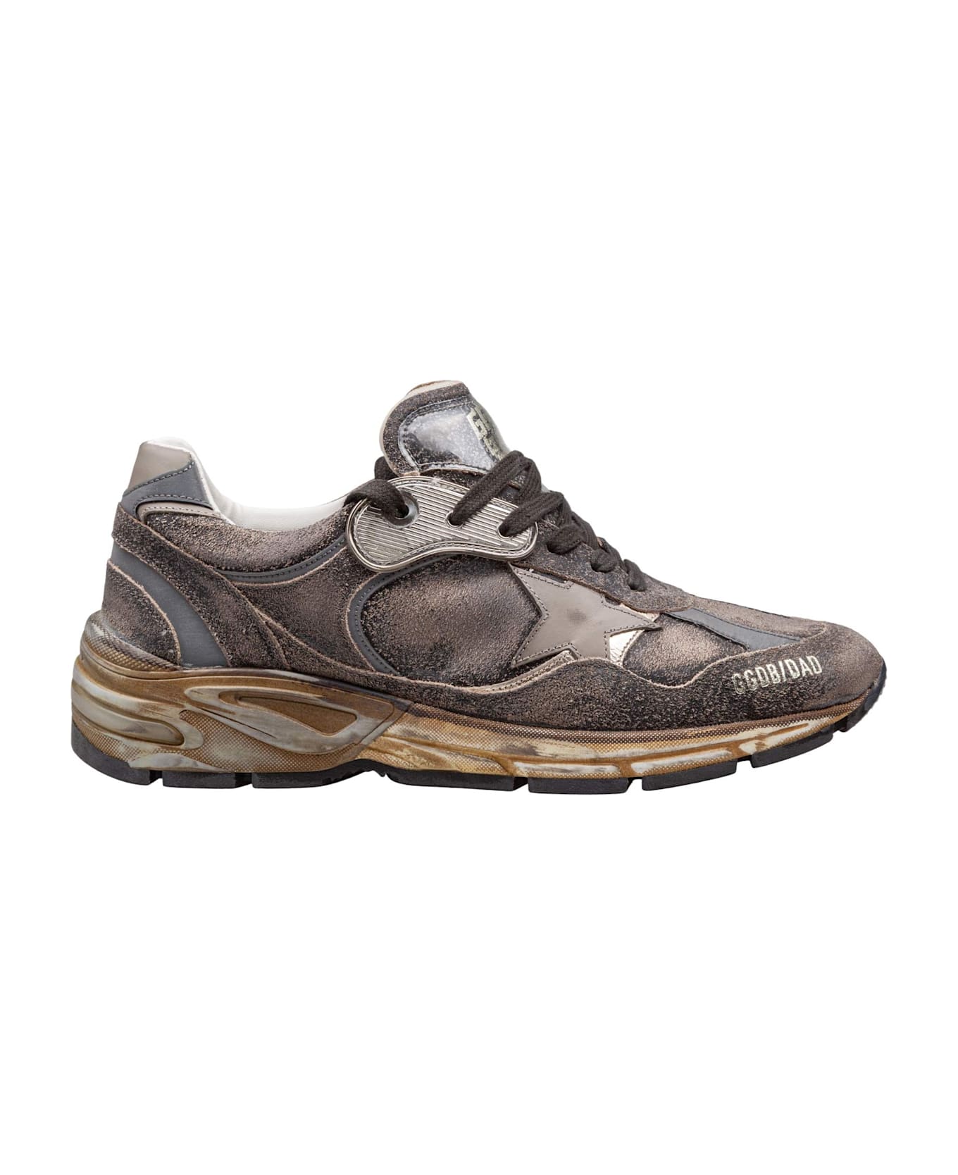 Golden Goose 'dad' Black Leather Blend Sneakers - Black/Silver