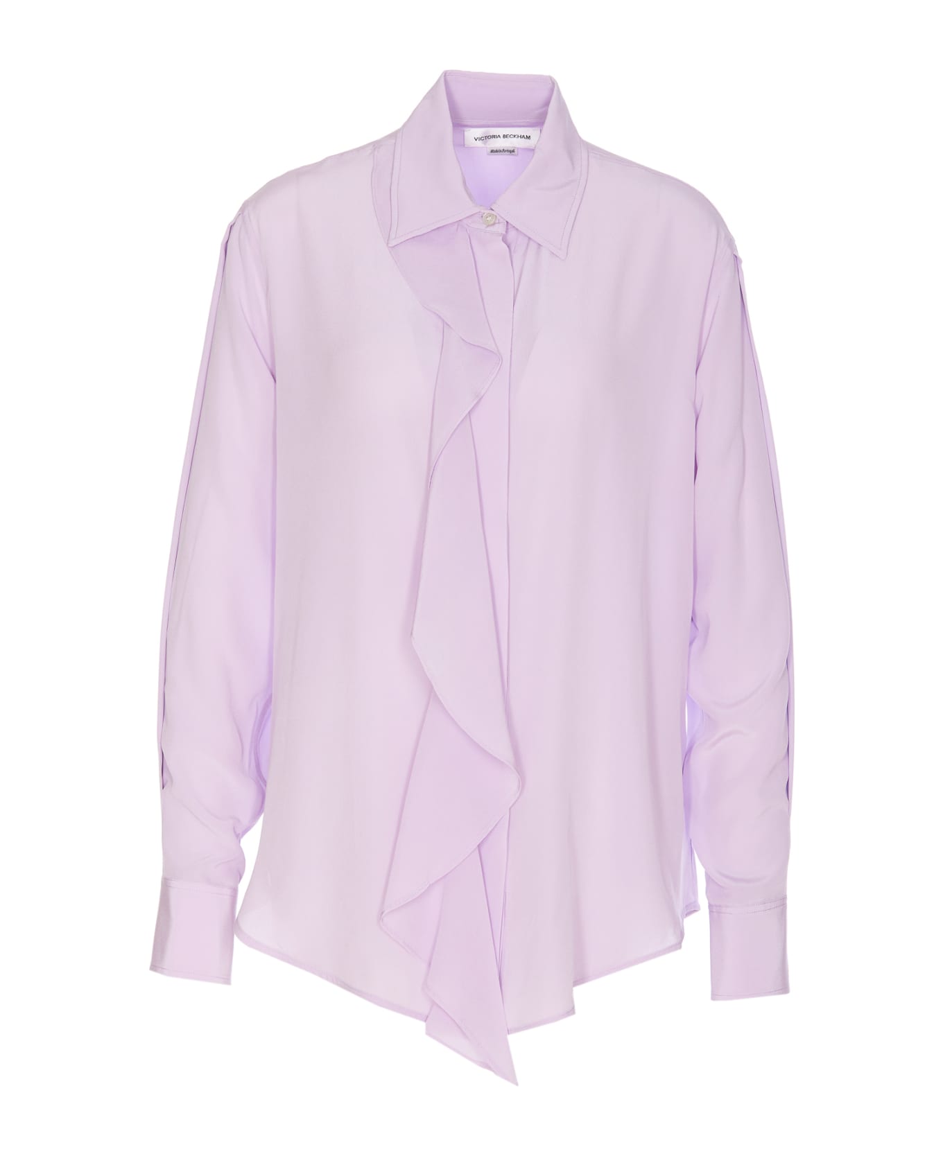 Victoria Beckham Asymmetric Ruffle Shirt - Purple