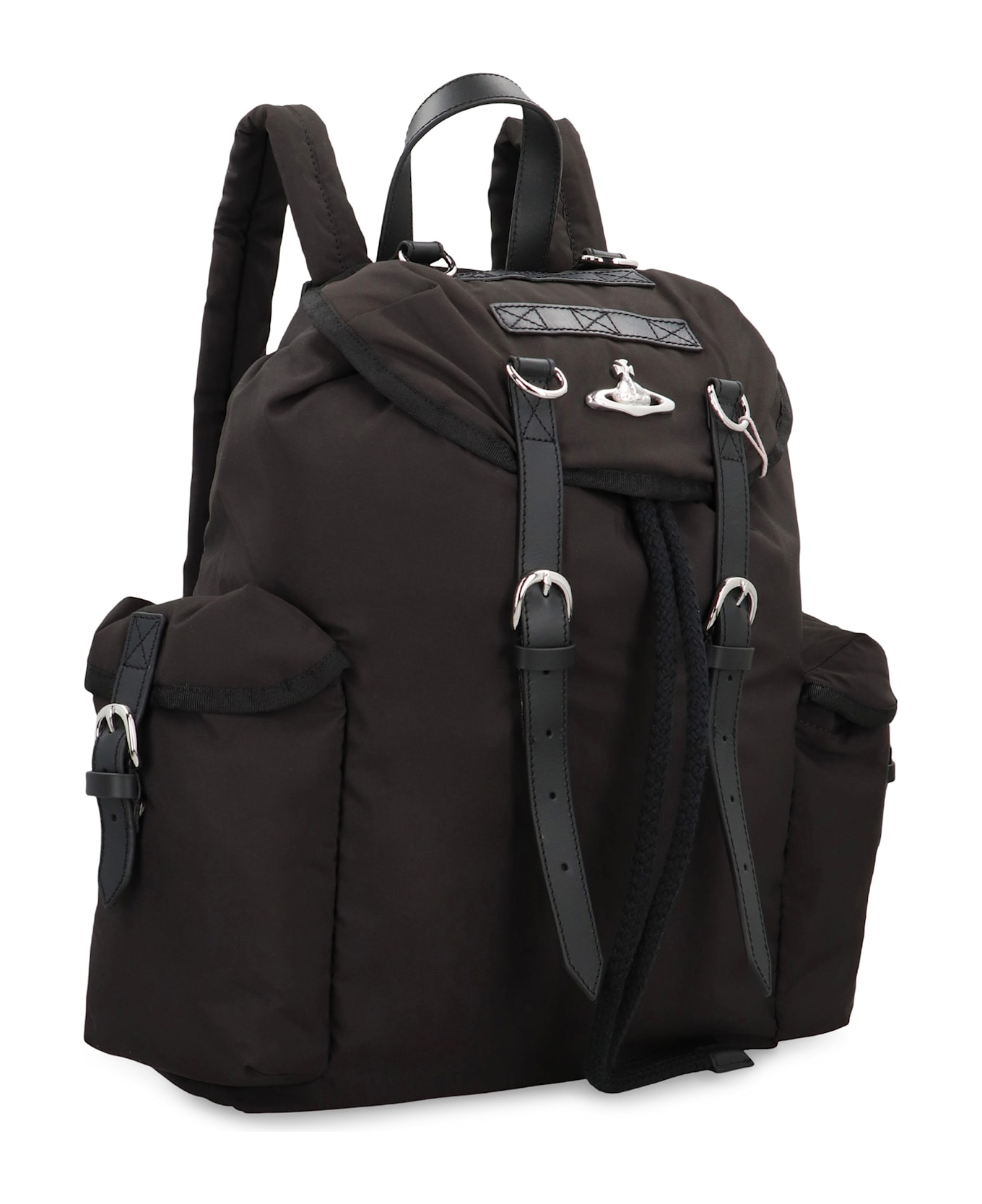 Vivienne Westwood Nylon Backpack With Logo - black