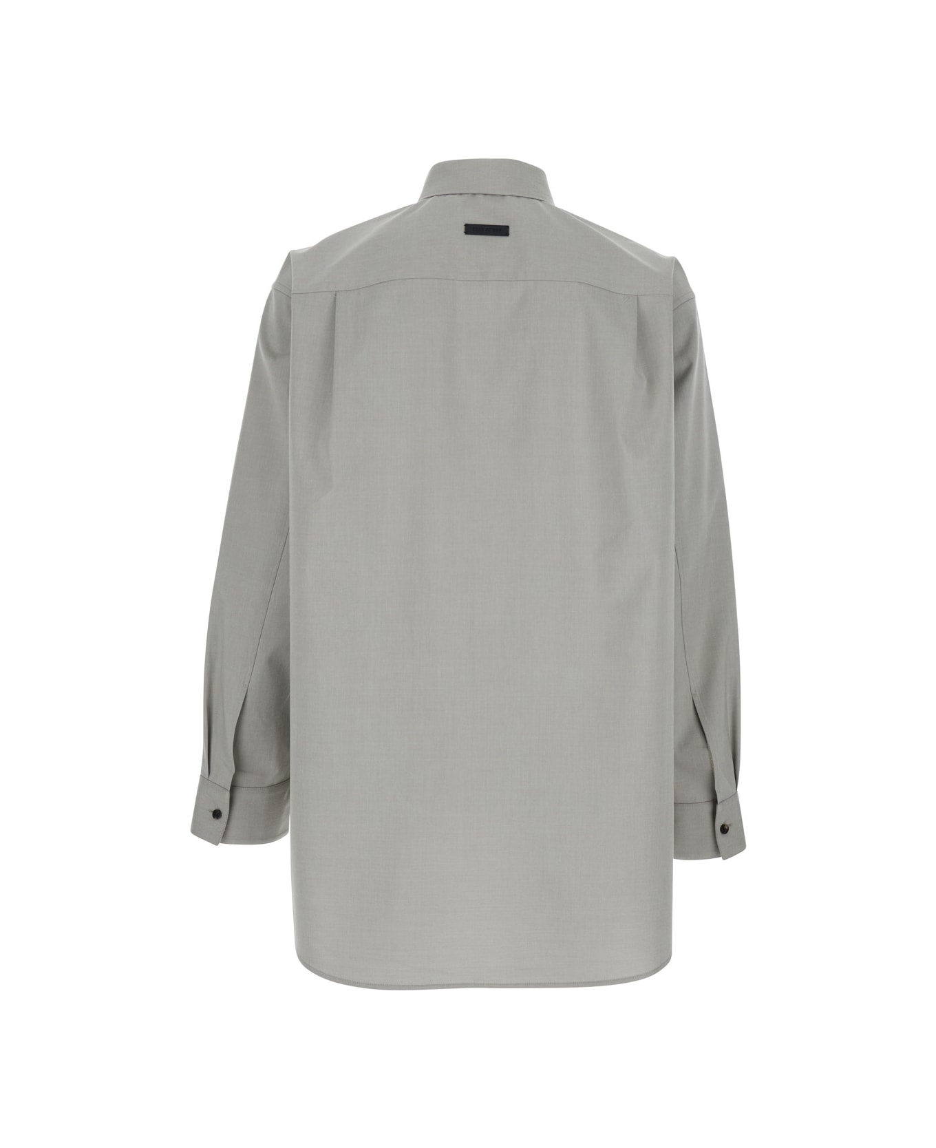 Fear of God Grey Shirt With Classic Collar And Logo Patch On The Rear In Cotton And Wool Blend Man - Grey