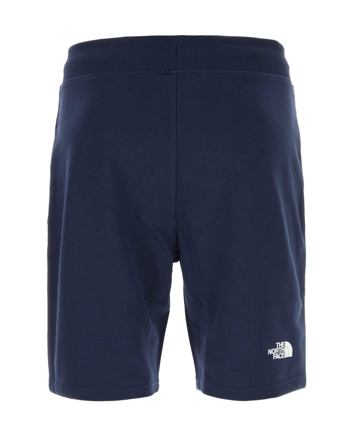 The North Face Navy Blue Cotton Bermuda Shorts - SUMMITNAVY