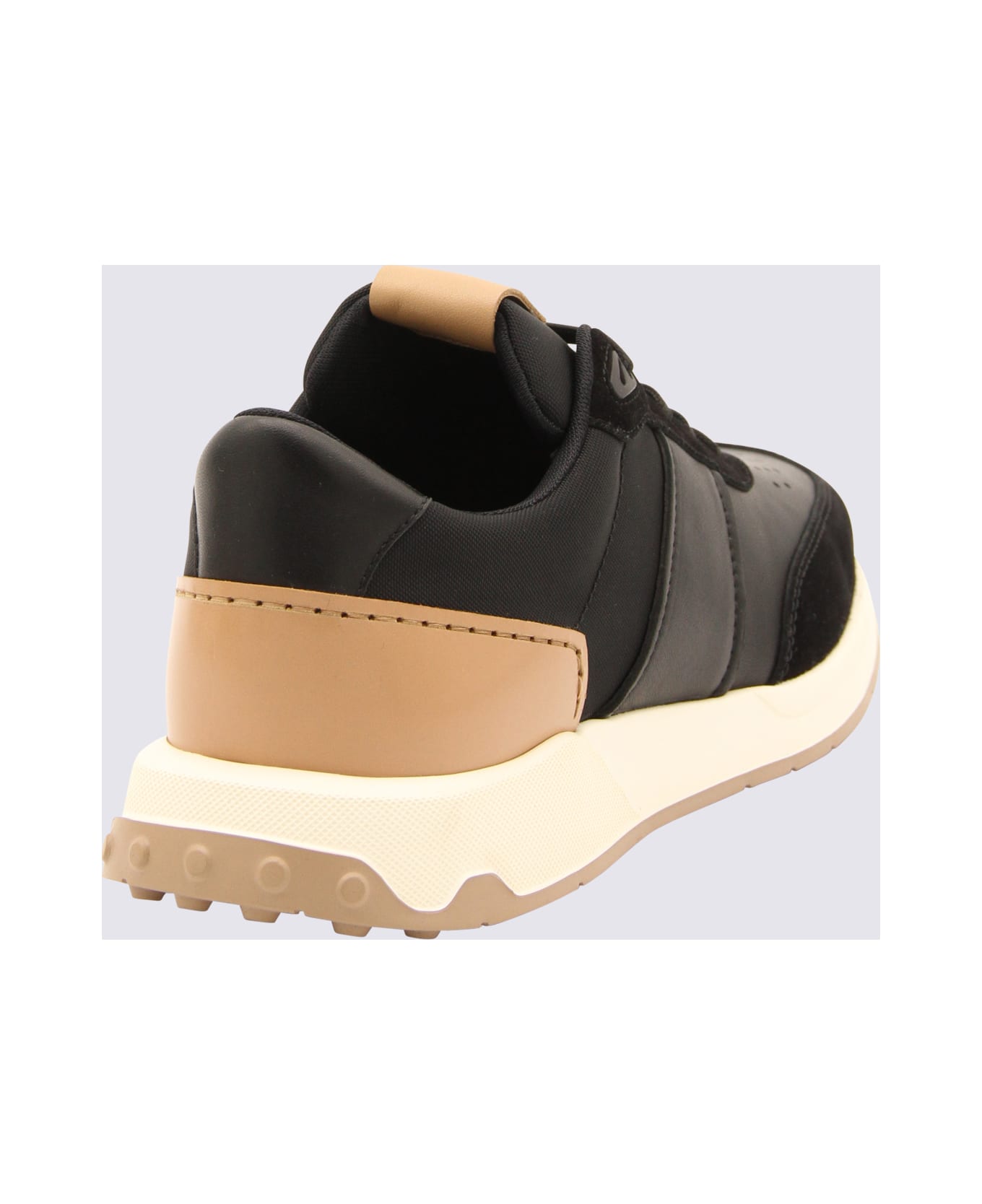 Tod's Black Suede And Beige Leather Sneakers - Black