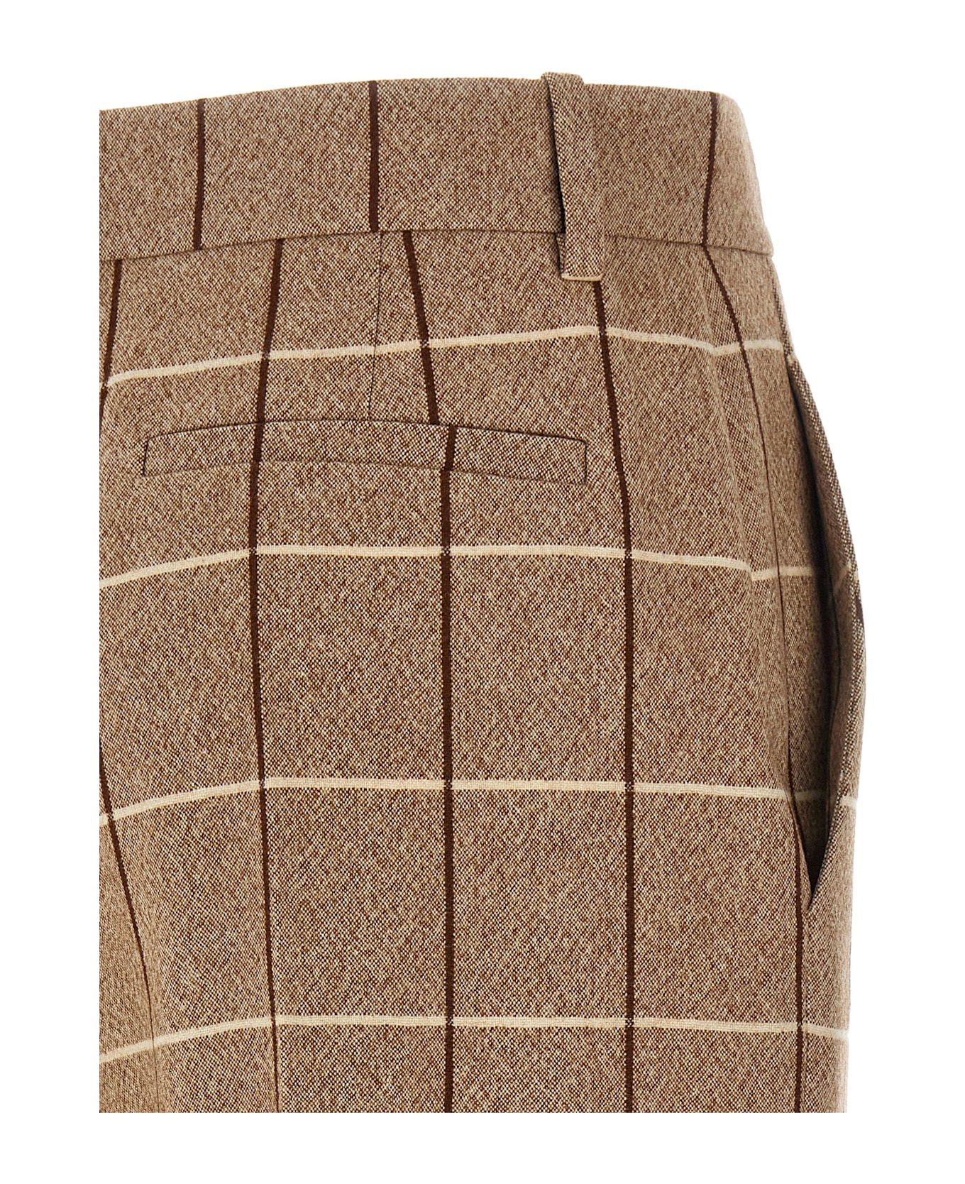 Valentino Garavani Valentinogaravani Wool Pants With Window Pattern - Beige