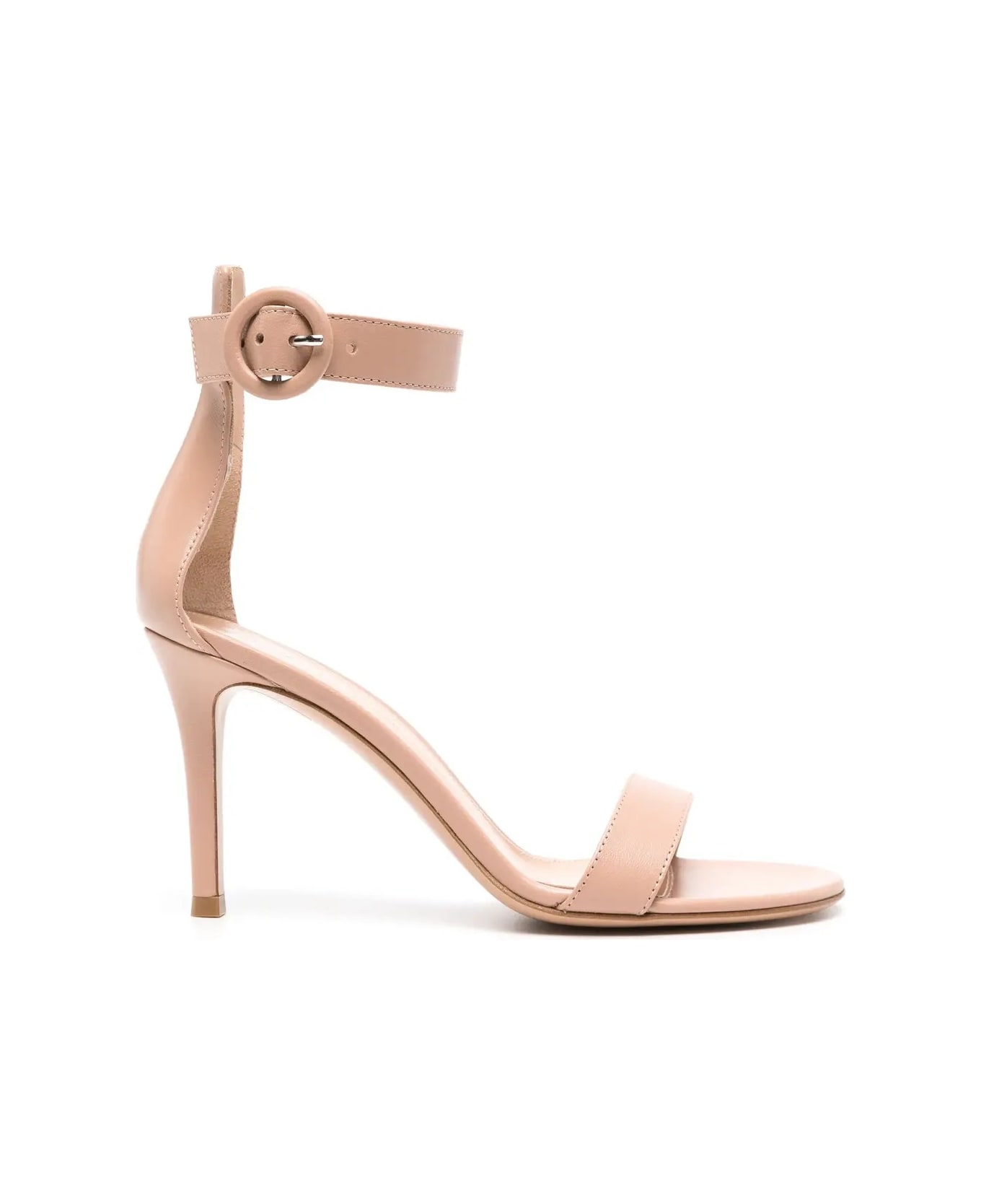 Gianvito Rossi Portofino 85 Sandals In Nude Leather - Pink