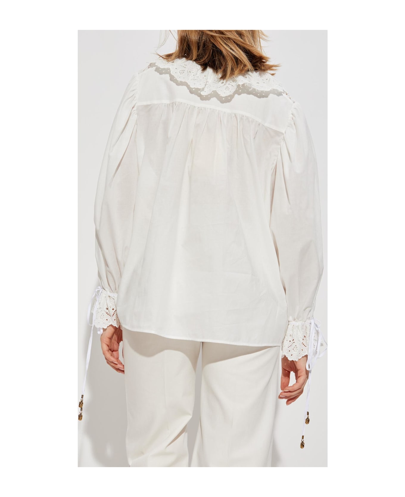 Chloé Top With Openwork Ruffles - White