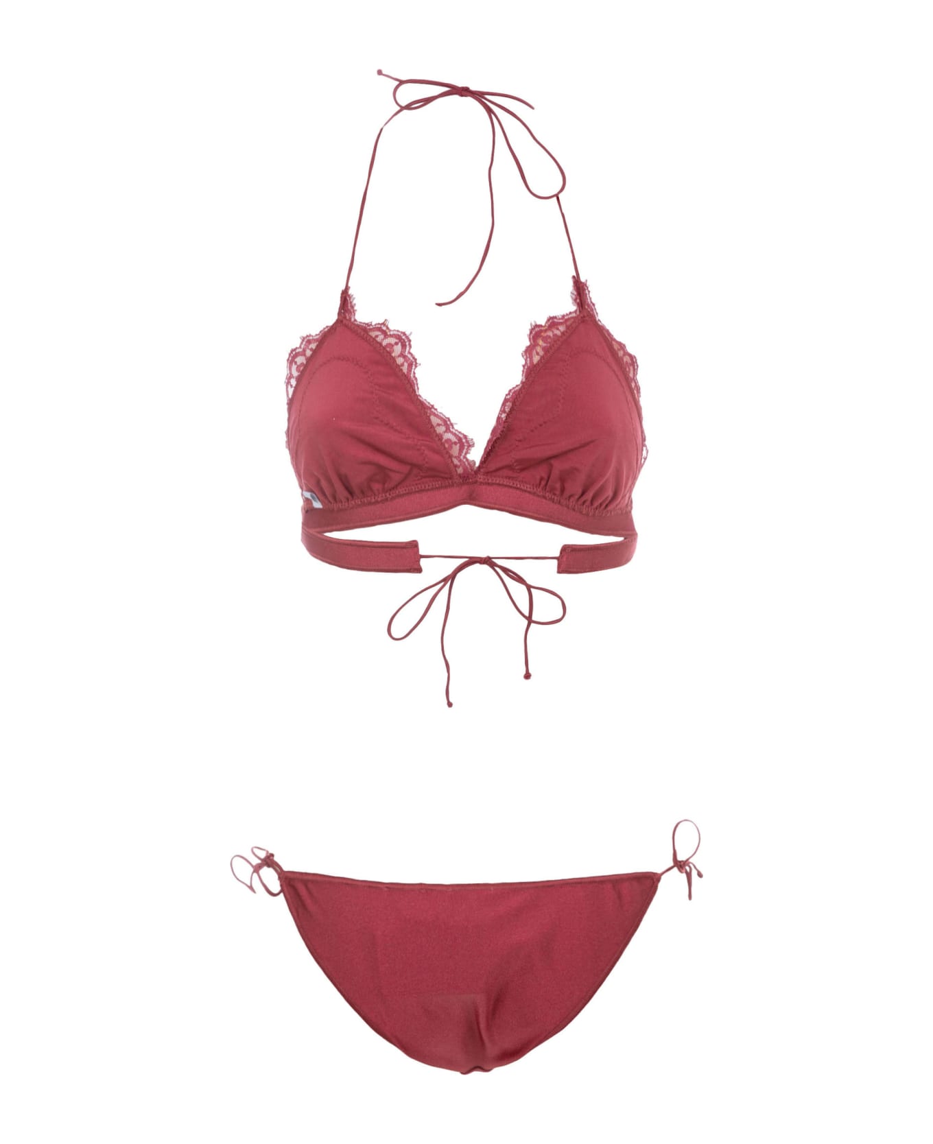 Oseree Floral Lace Detail Bikini