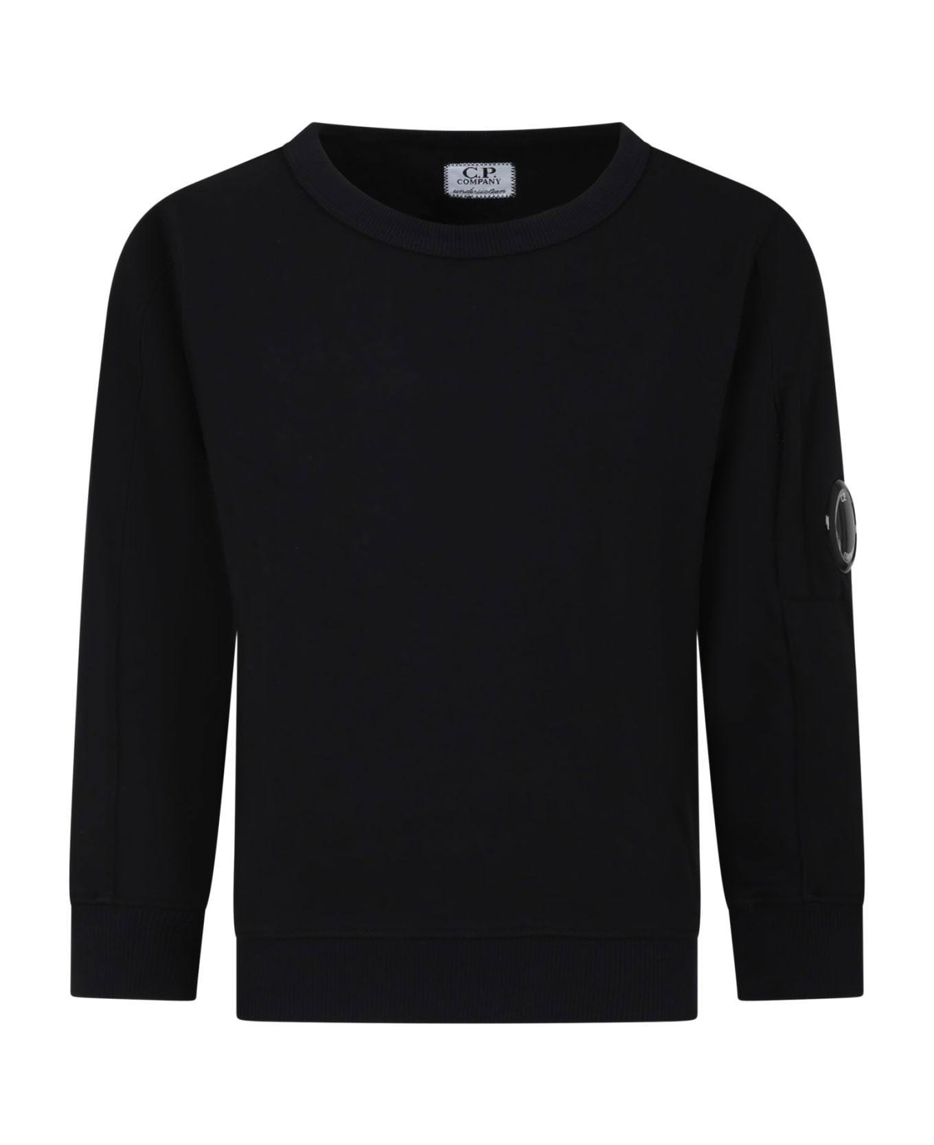 C.P. Company Undersixteen Black Sweatshirt For Boy With C.p. Company Lens - Black