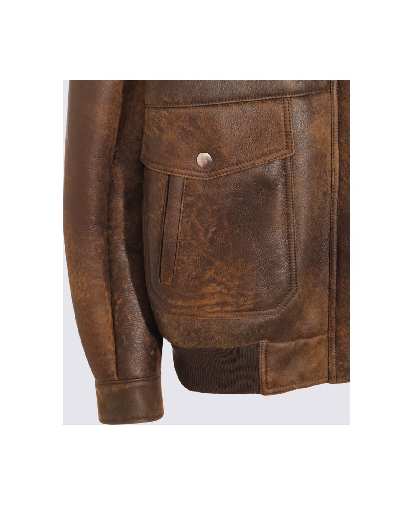 Miu Miu Brown Leather Jacket - Brown