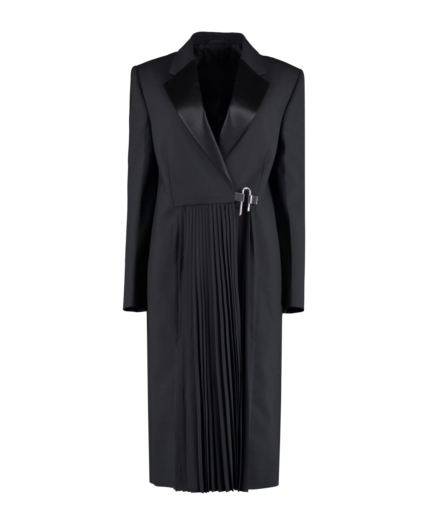 Givenchy Asymmetric Fastening Wool Coat - black コート