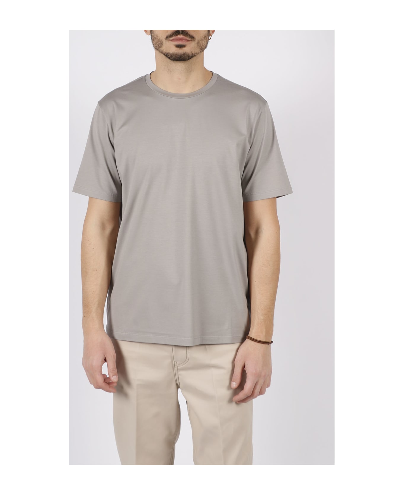 Herno Superfine Cotton Stretch T-shirt - Nude 
Neutrals