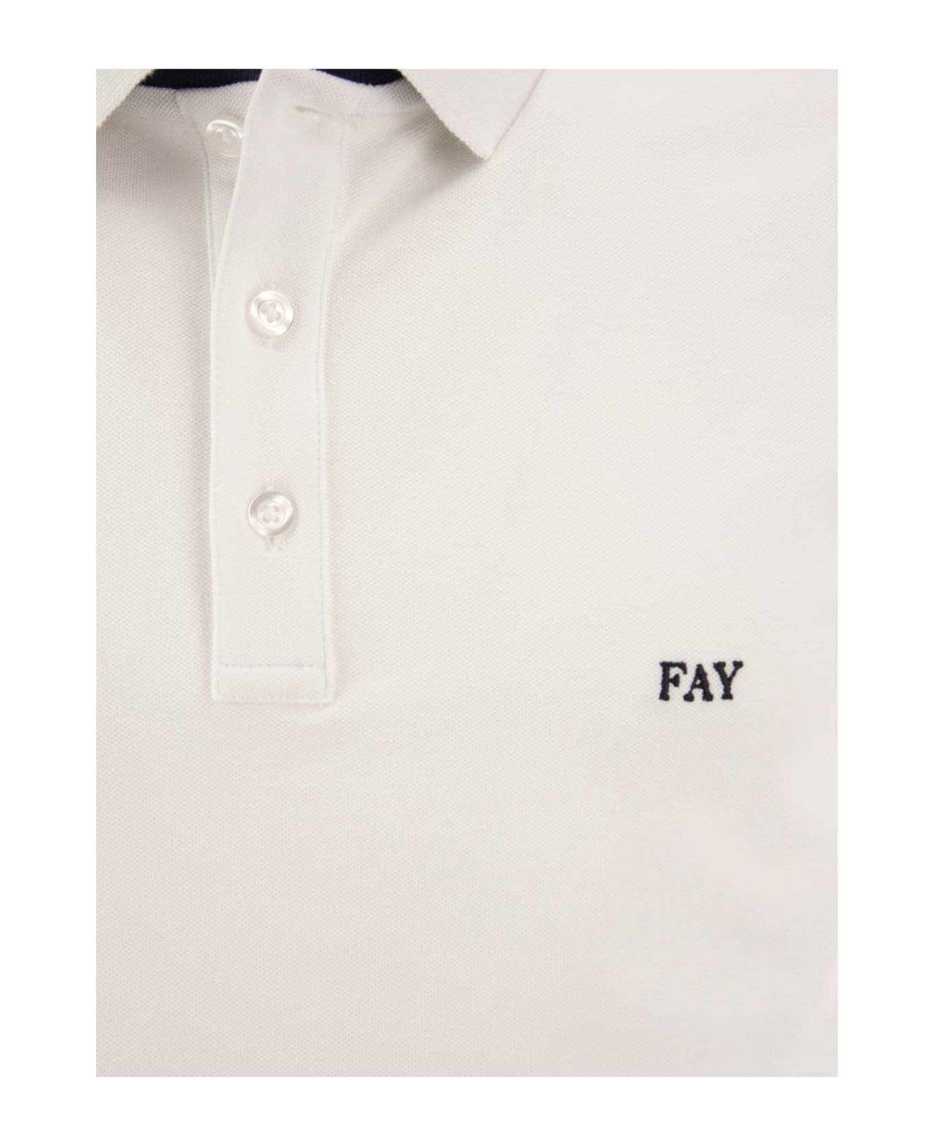 Fay Stretch Polo Shirt - White