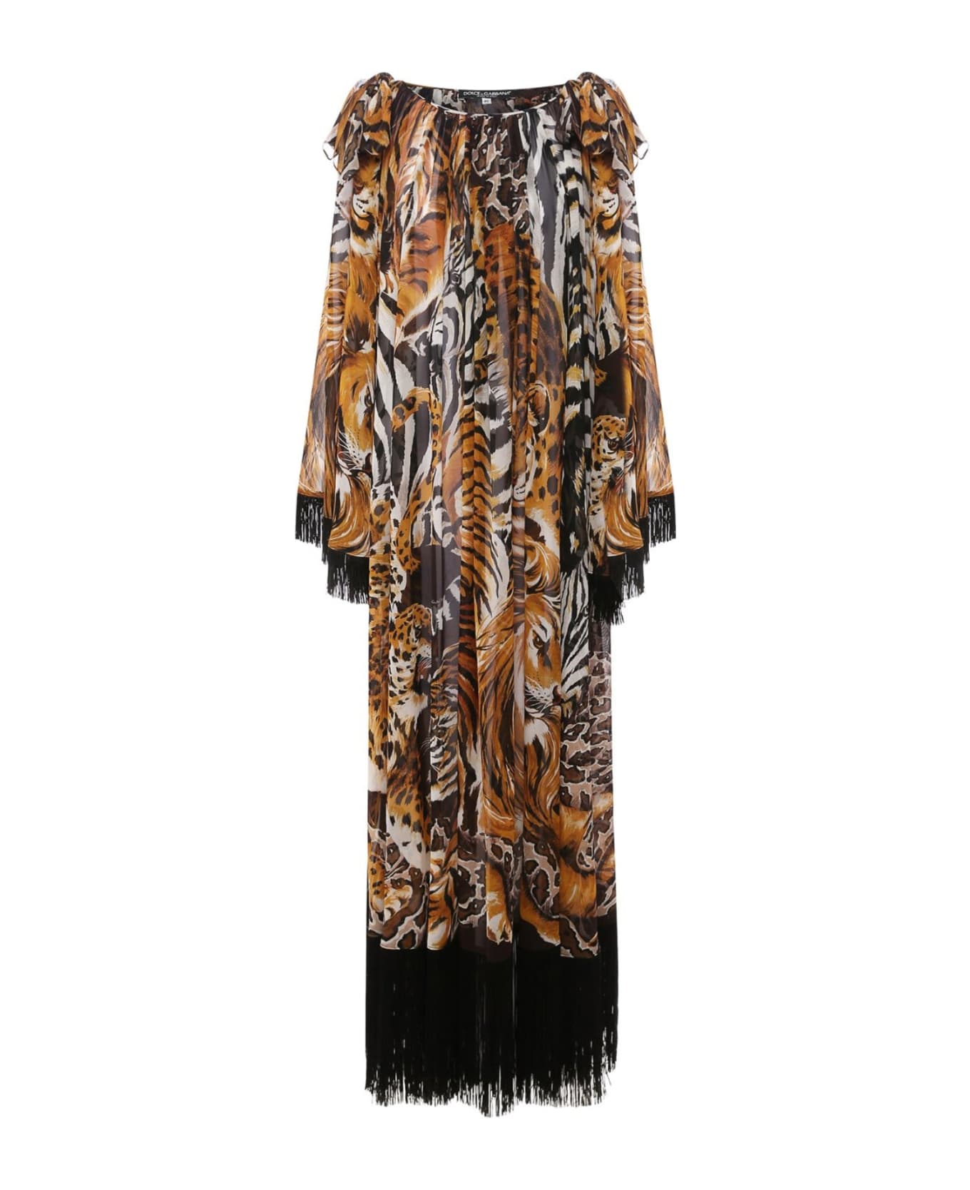 Dolce & Gabbana Fringed Kaftan Dress - Brown ワンピース＆ドレス
