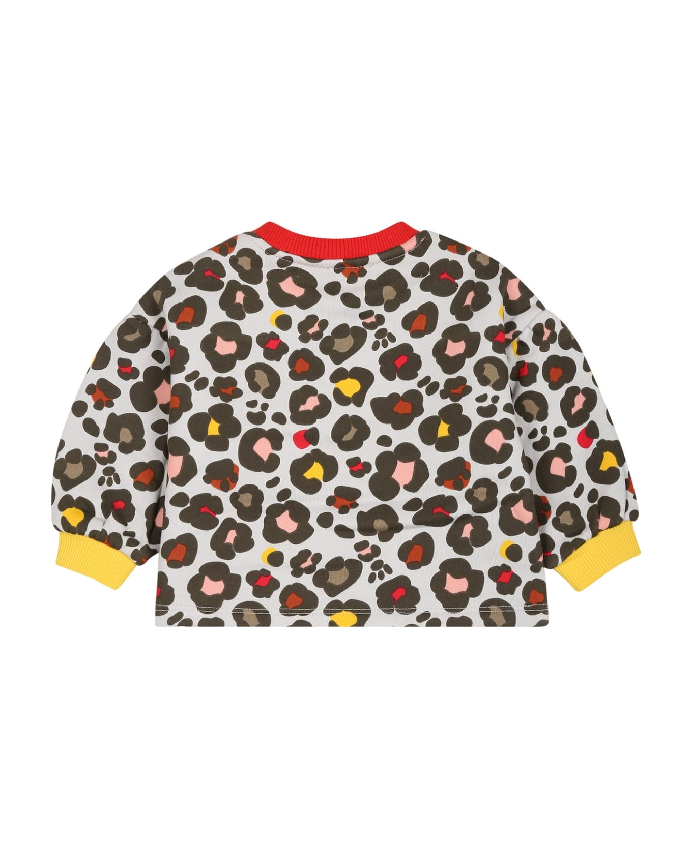 Kenzo Kids Beige Sweatshirt For Baby Girl With Logo And Print - Multicolor ニットウェア＆スウェットシャツ